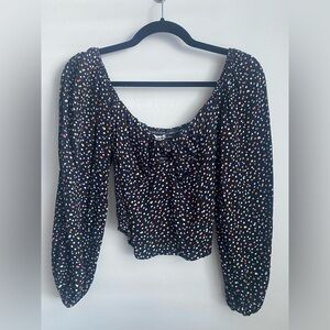 REFORMATION | Women’s Pinto Square Neck Ruched Back 3/4 Sleeve Blouse